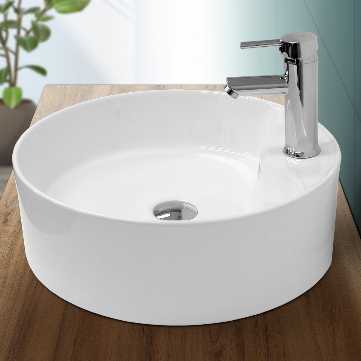 Lavabo cerámica aseo lavadero pila baño común moderno blanco +/- tapón  desagüe