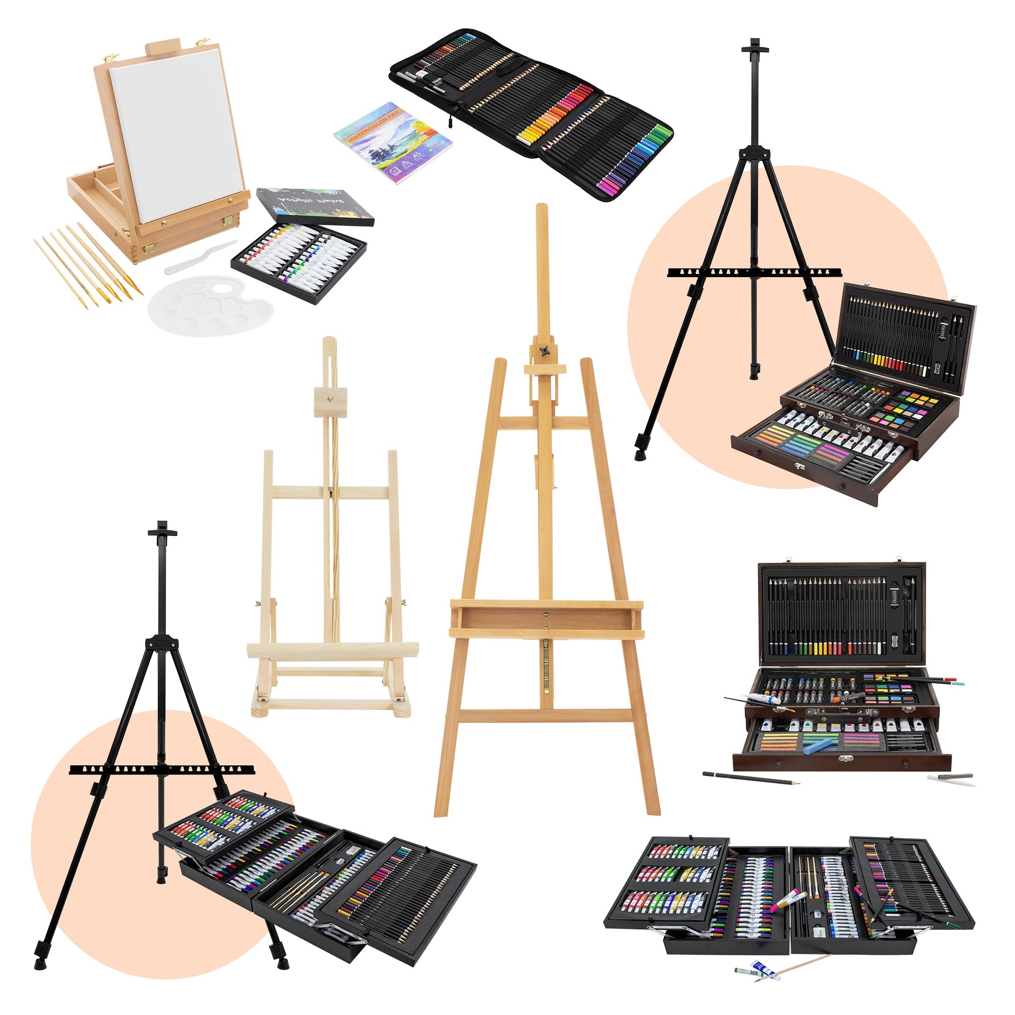 Set da pittura kit da disegno per artista valigia legno adulti bambini a  scelta