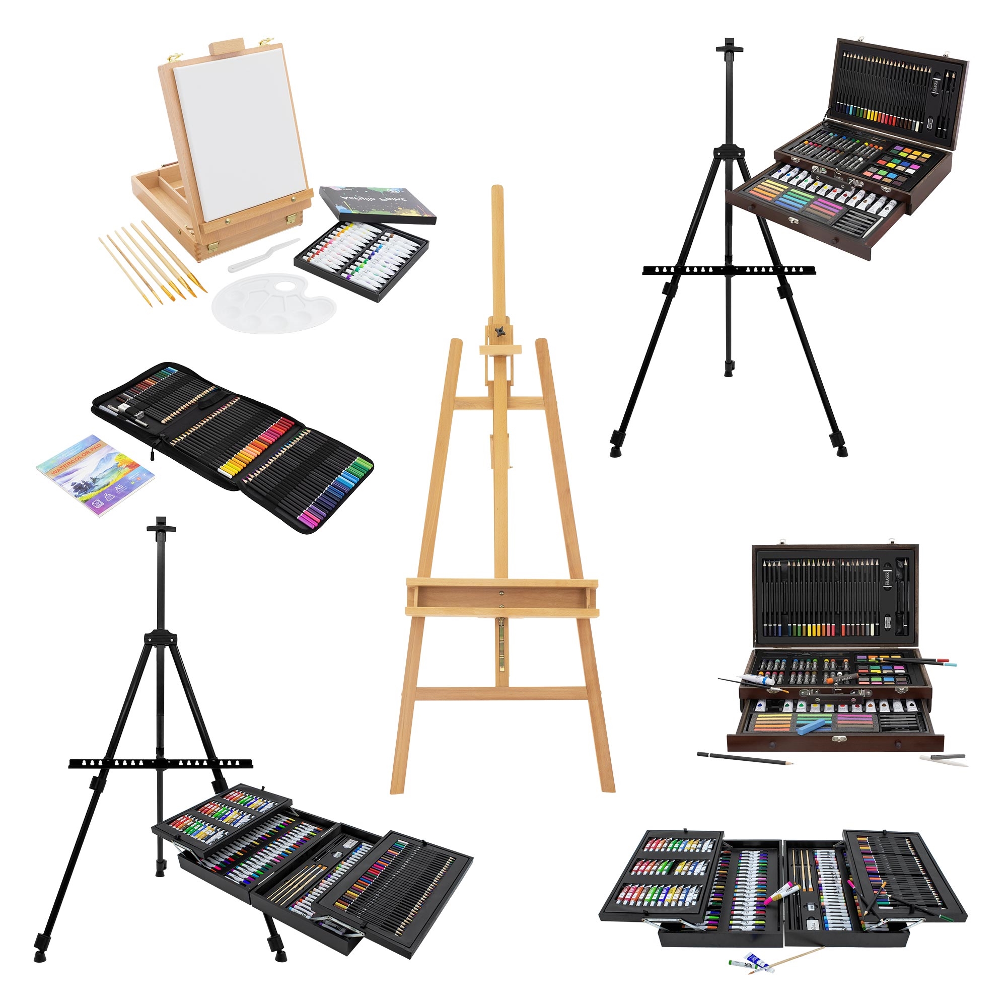 Set da pittura kit da disegno per artista valigia legno adulti bambini a  scelta