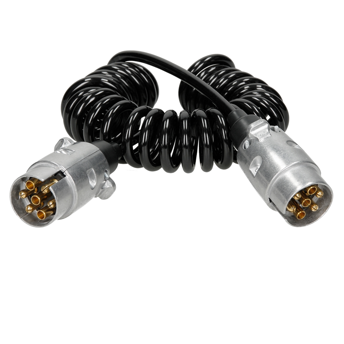 Rallonge remorque câble en spirale 7 broches 12 V connexion 1-3,5 m trailer male