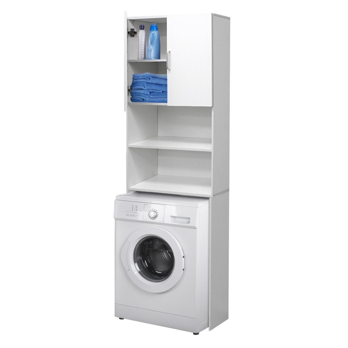 Mueble lavadora/secadora sonoma y blanco armario estantería baño