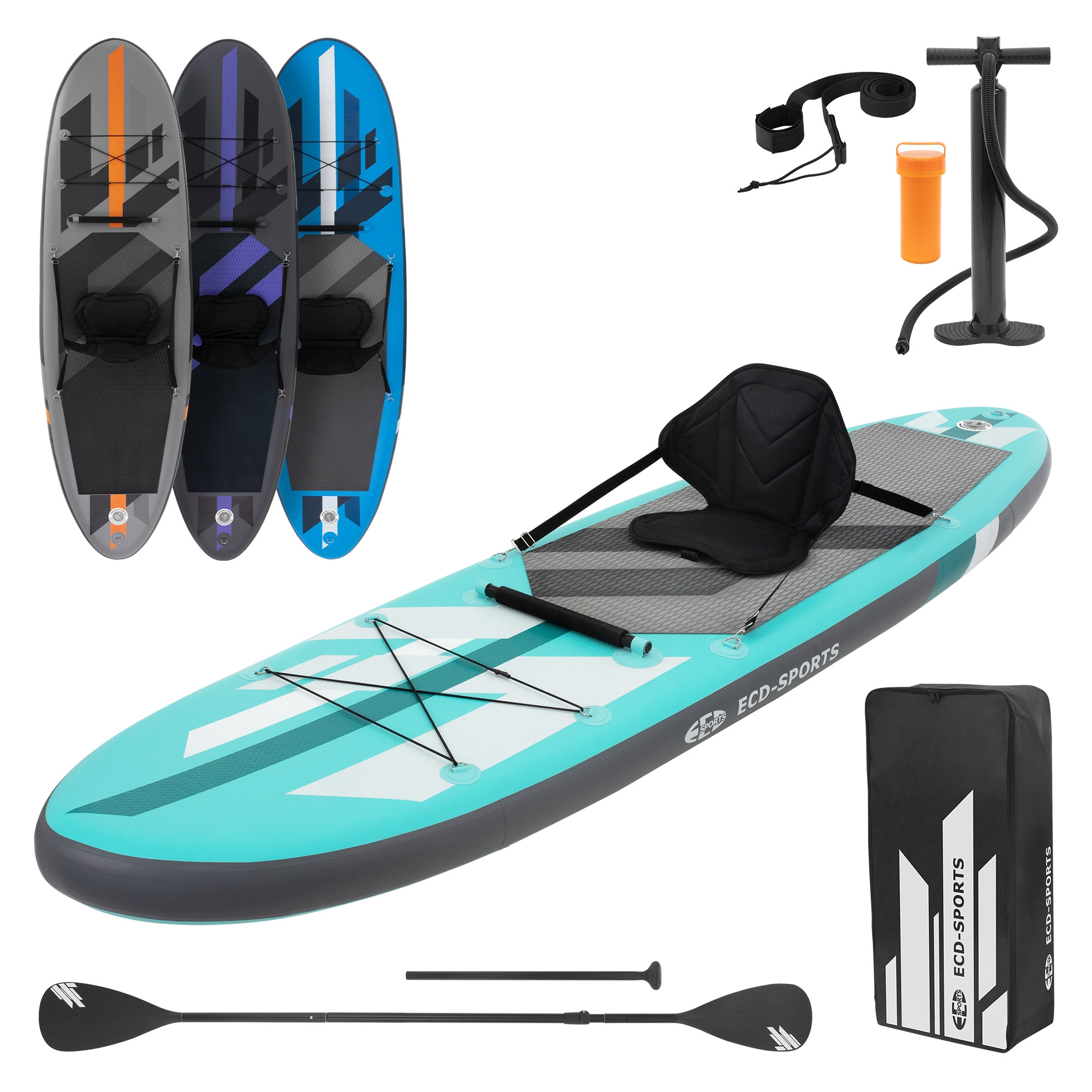 Sup board stand up paddle surf-board gonfiabile set completo pagaia varie colori 