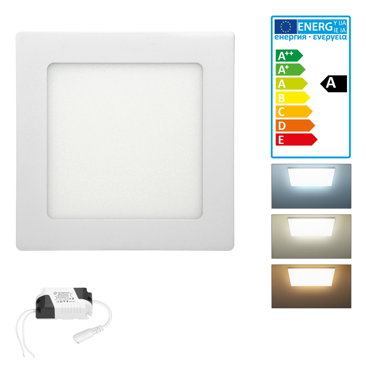 5/10x Dimmbar LED Panel Leuchte Einbaustrahler Einbau Lampe Deckenleuchte 3-18W 
