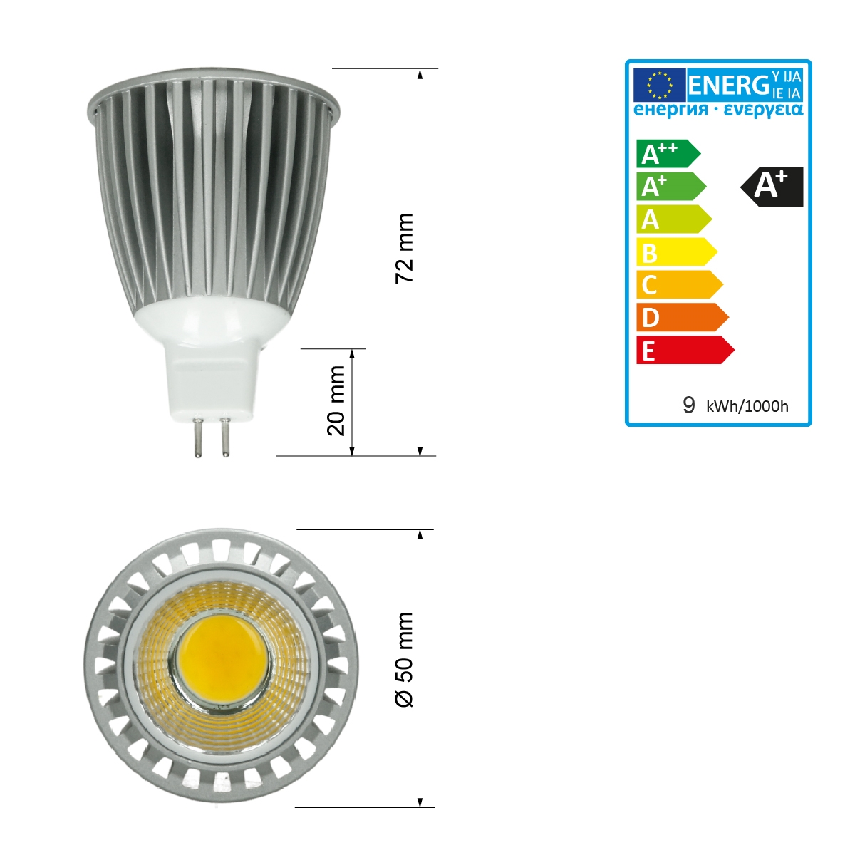 5W COB kaltweiß 420lm Strahler Birne Spot 12V Lampe 10 x MR16 LED Leuchtmittel 