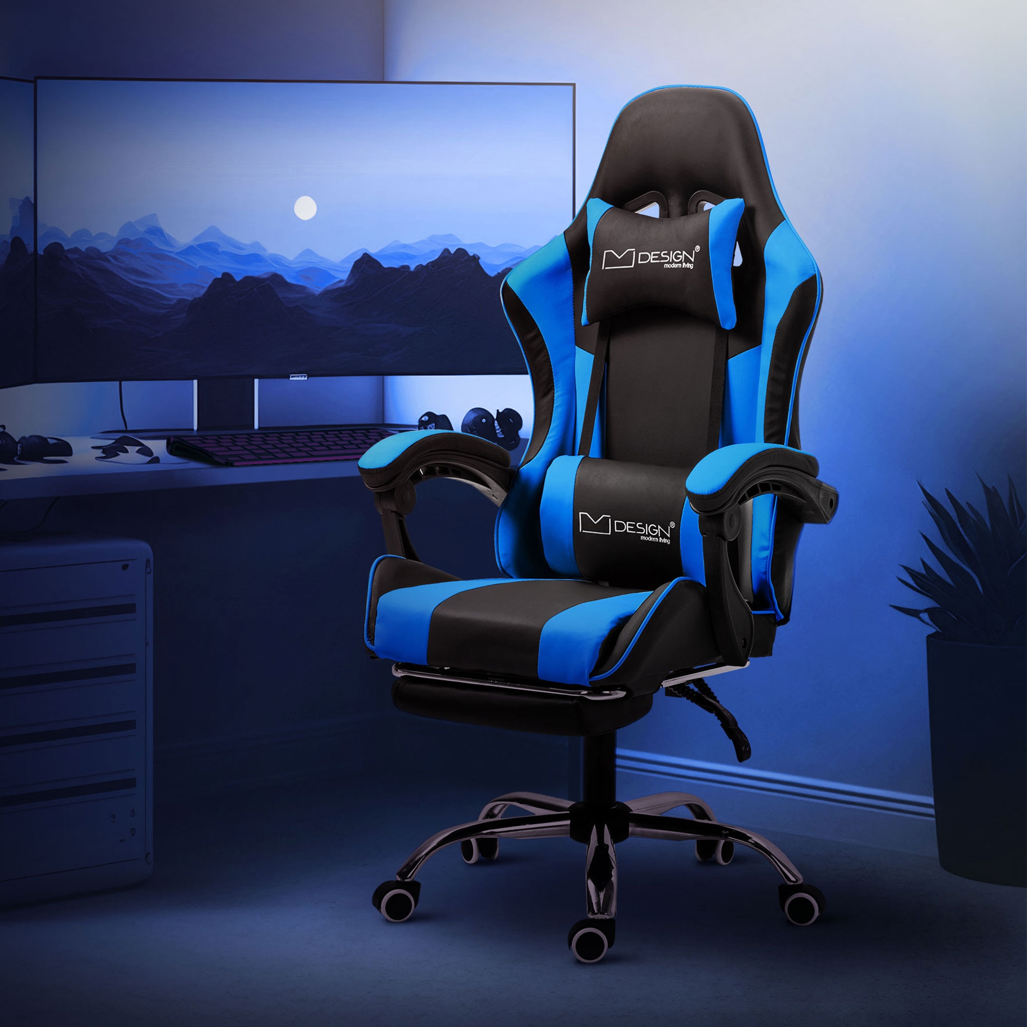 Massage Gaming Stuhl Bürostuhl Racing Verstellbar Gaming Chair Schreibtischstuhl