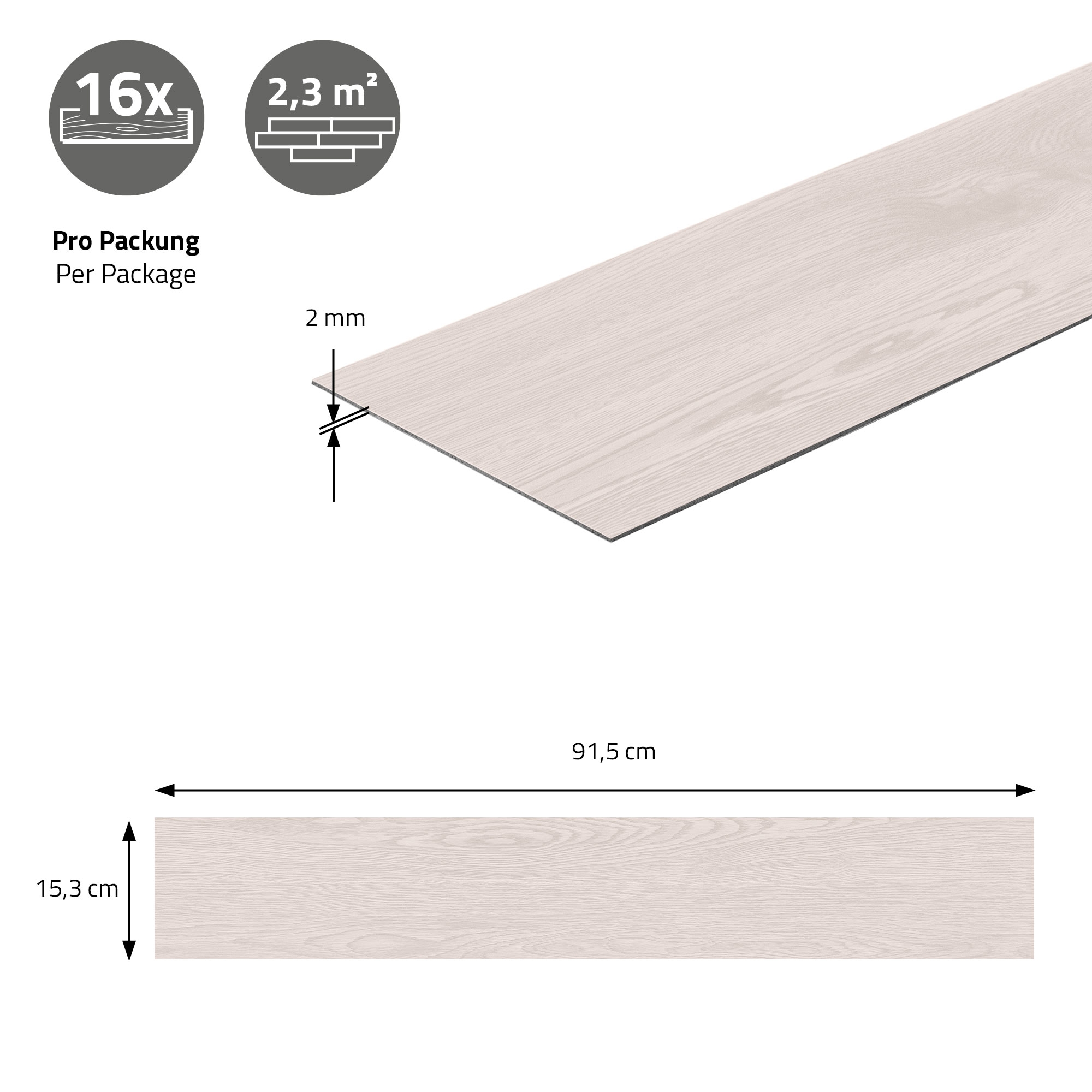 2,3 m² Suelo vinílico adhesivo PVC tarima de vinilo parquet laminado pino  gris