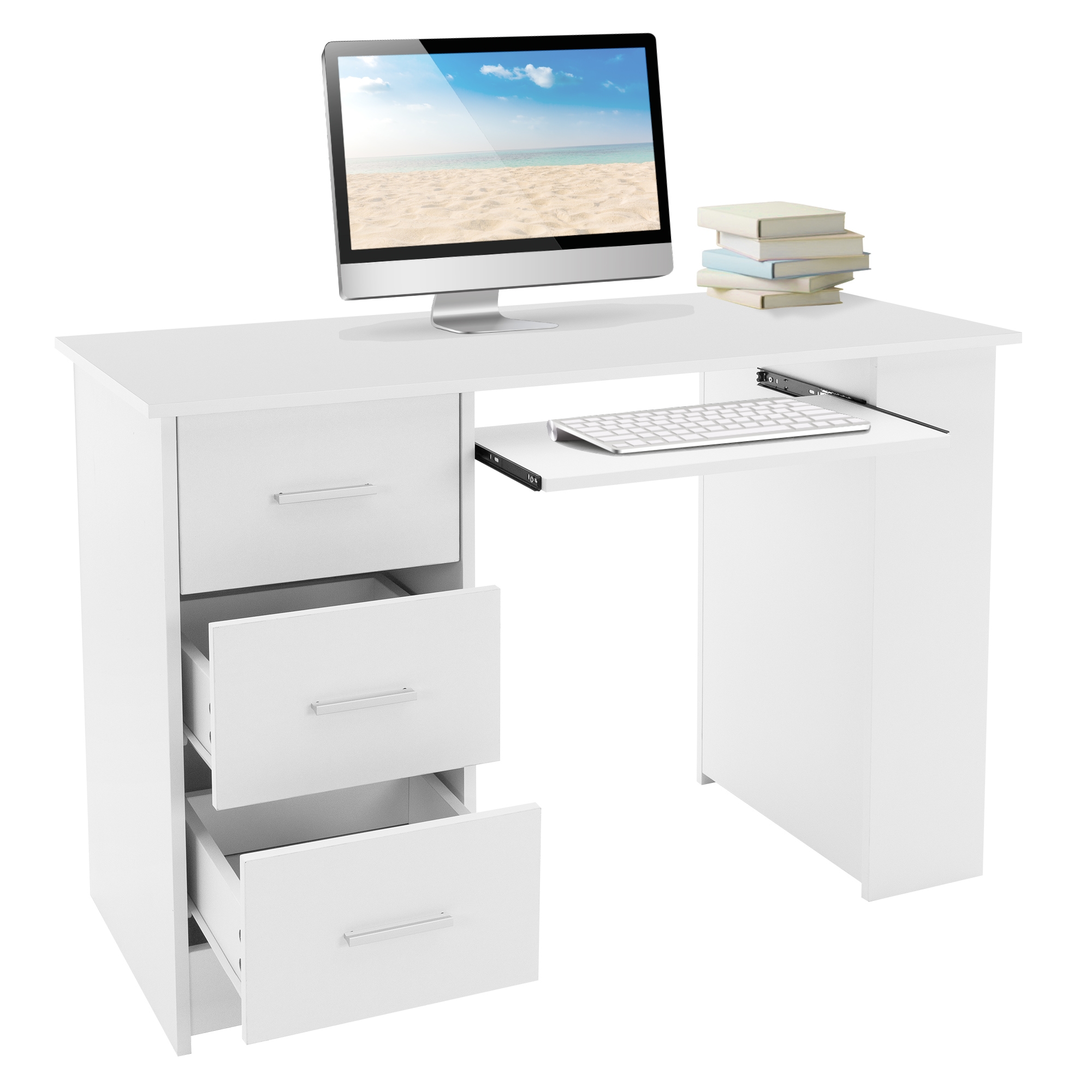 Schreibtisch Computertisch Arbeitstisch Bürotisch mit Schubladen Ablage Regal