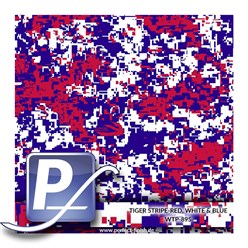 Water Transfer Printing film WTP-895 | 100cm TIGER STRIPE-RED, WHITE & BLUE