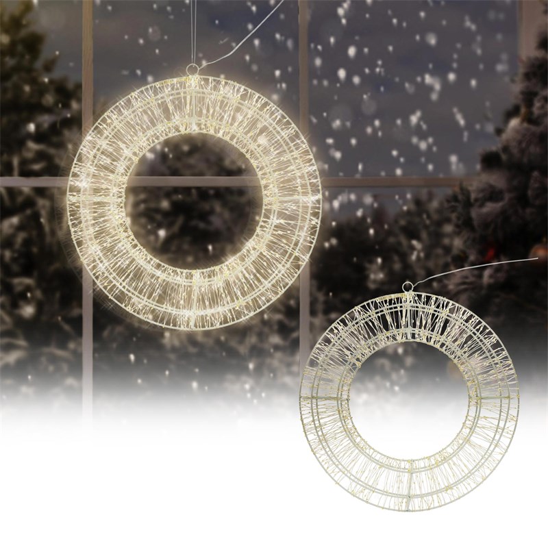 LED\'s inkl. LED mit warmweiß Timer Weihnachtsdeko 58cm 1800 Kranz Ø