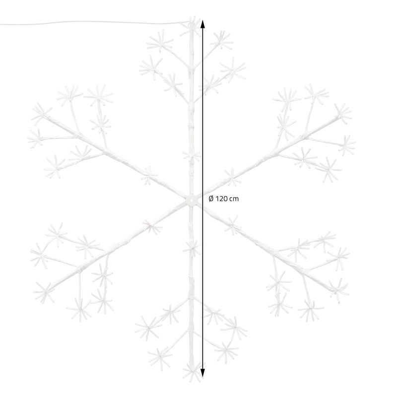 ECD Germany Decorazione Fiocco di Neve con 288 LED Bianchi Caldi