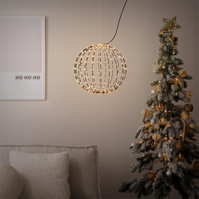 LED Ø Leuchtkugel aus extra Warmweiß mit 40cm Metall LEDs 240