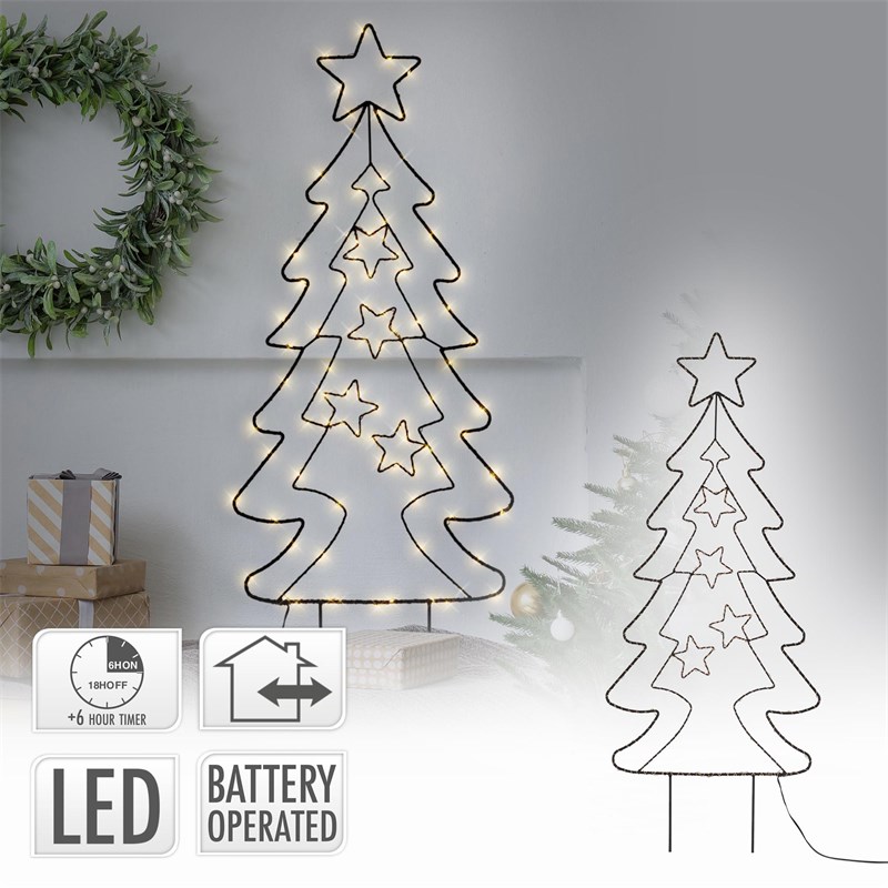 LED Metall-Tannenbaum  mit warmweißen LED beleuchtet