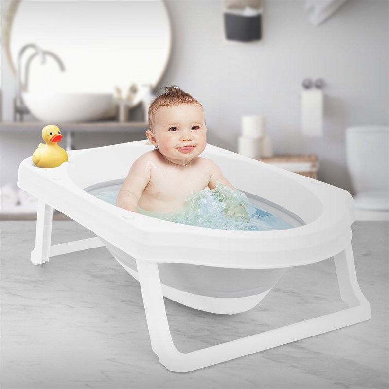 Baby bath 33L 80x46 cm White/Grey polypropylene with foldable feet