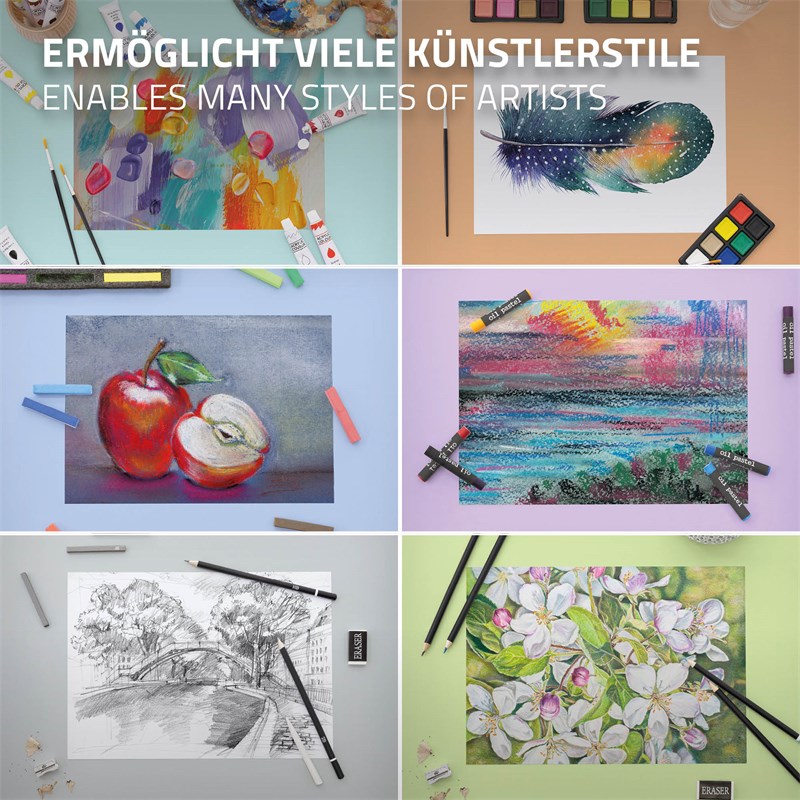 ECD Germany Set de Pintura 112 Piezas Maletín para Dibujar y Pintar Ideal  para Adultos/Niños Set Profesional de Artista Incluye Lápices de Colores,  Pi