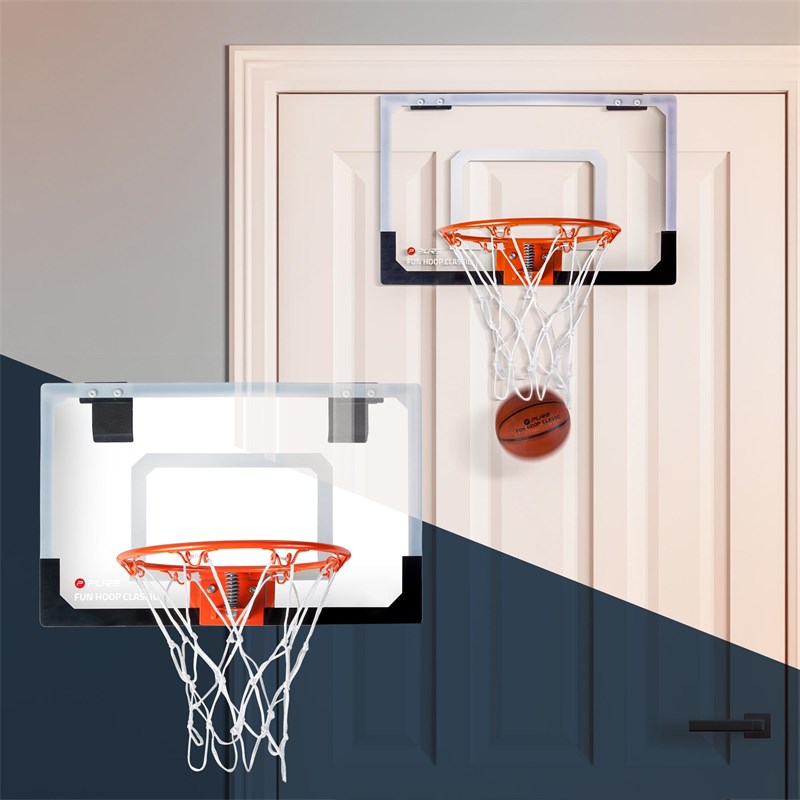 Panier de basket pour la chambre avec ballon 45x30 cm en métal et