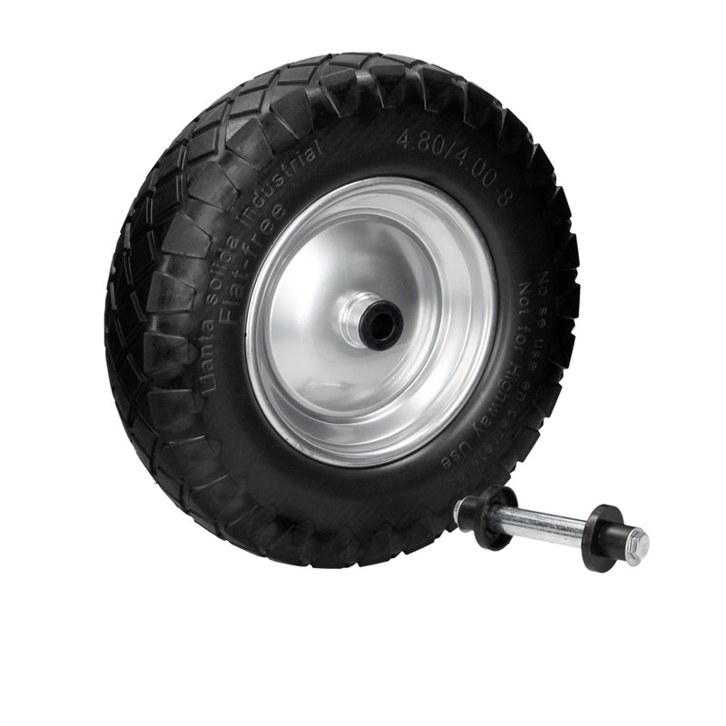 Schubkarrenrad Vollgummi Reifen mit Achse Ersatzrad 4.80/4.00-8 390 mm 