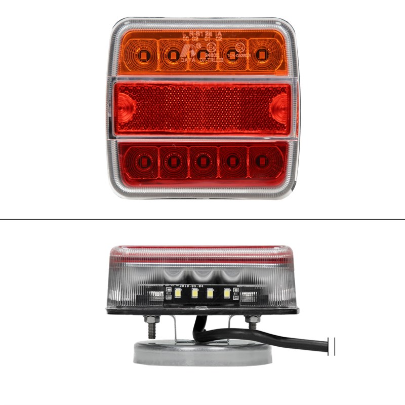  SHZICMY Kit de feux arrière câblés pour remorque de voiture, feu  arrière LED, kit d'éclairage LED pré-câblé, 7,5 m