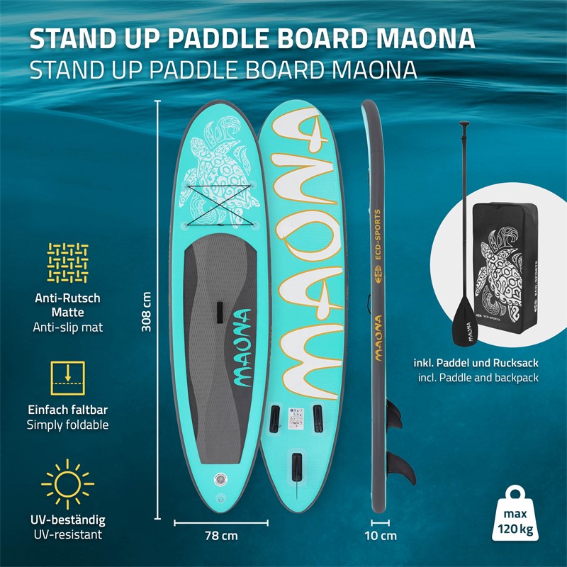 Tabla De Paddle Surf Hinchable Tiky-x 280 X 76 X 10cm - Amarillo/Verde