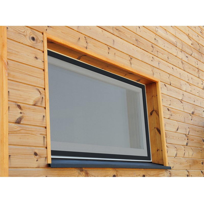 Alu Fenster Rahmen mit Fliegengitter / Mückenschutz 100x120 cm, Anthrazit