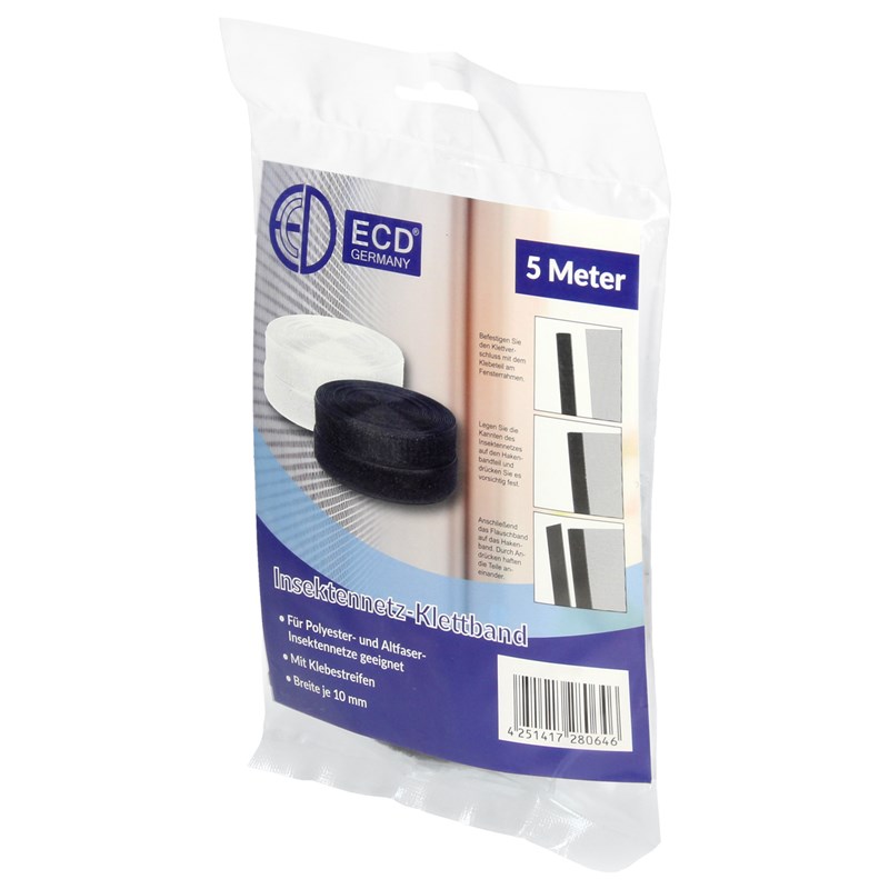 Velcro tape for fly screen black, 5m x 1cm buy online