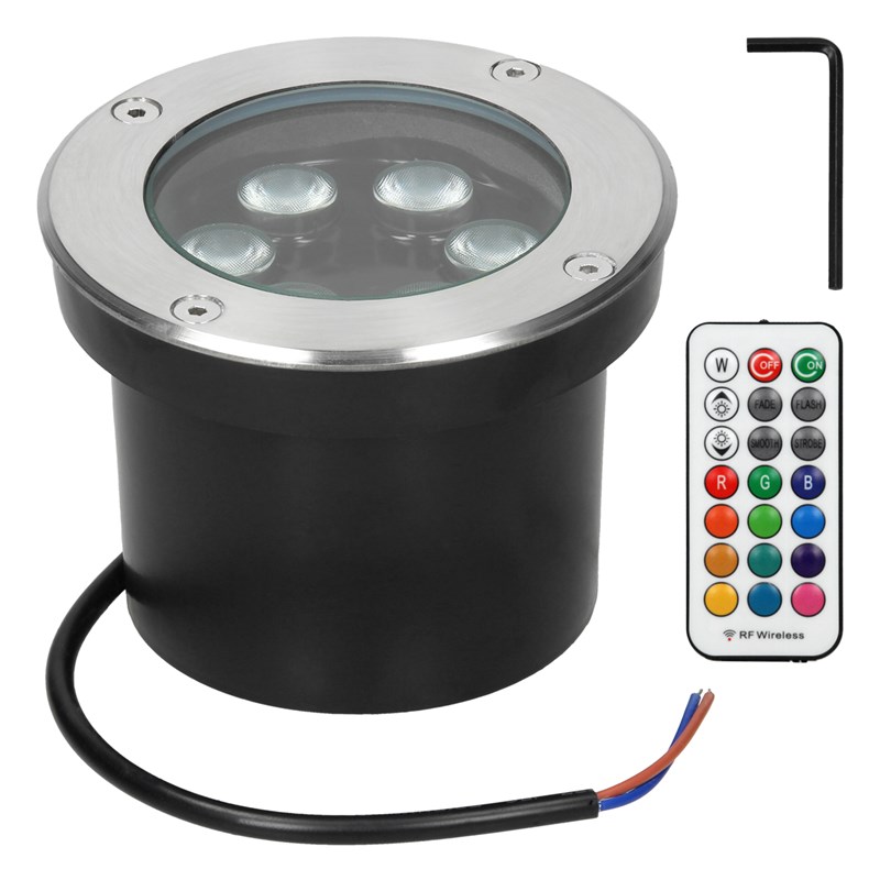 Bodeneinbau LED RGBW Strahler Timer 5-er SET eckig B6367 FB