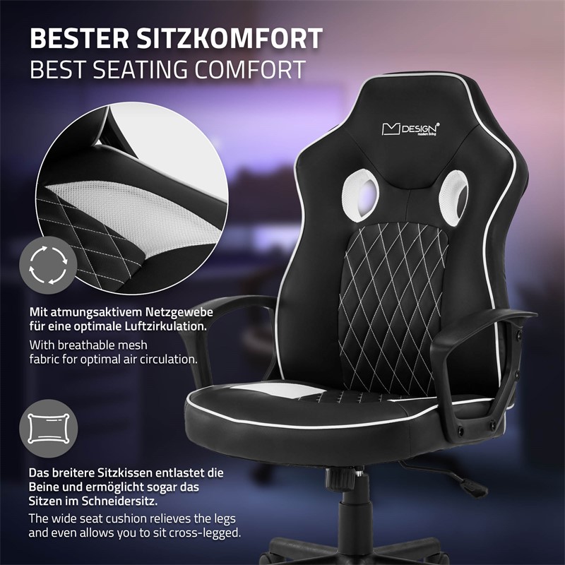 ML-Design Gaming Stuhl mit Fußstütze