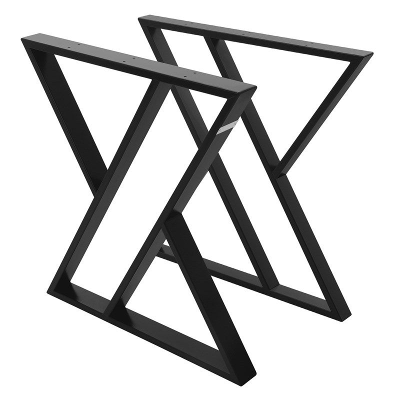 Set di 2 gambe per tavolo a X 69x72 cm in acciaio nero ML design