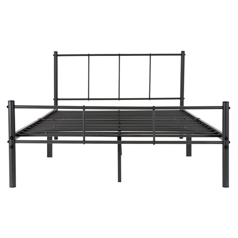 Metal Bed Black 120x200 Cm On Steel, Metal Bed Frame Bench Instructions