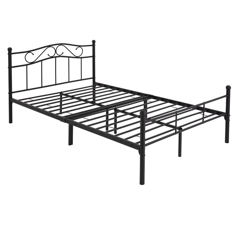 Metal Bed Black 120x200 Cm On Steel, How To Put Together A Metal Bed Frame And Headboard