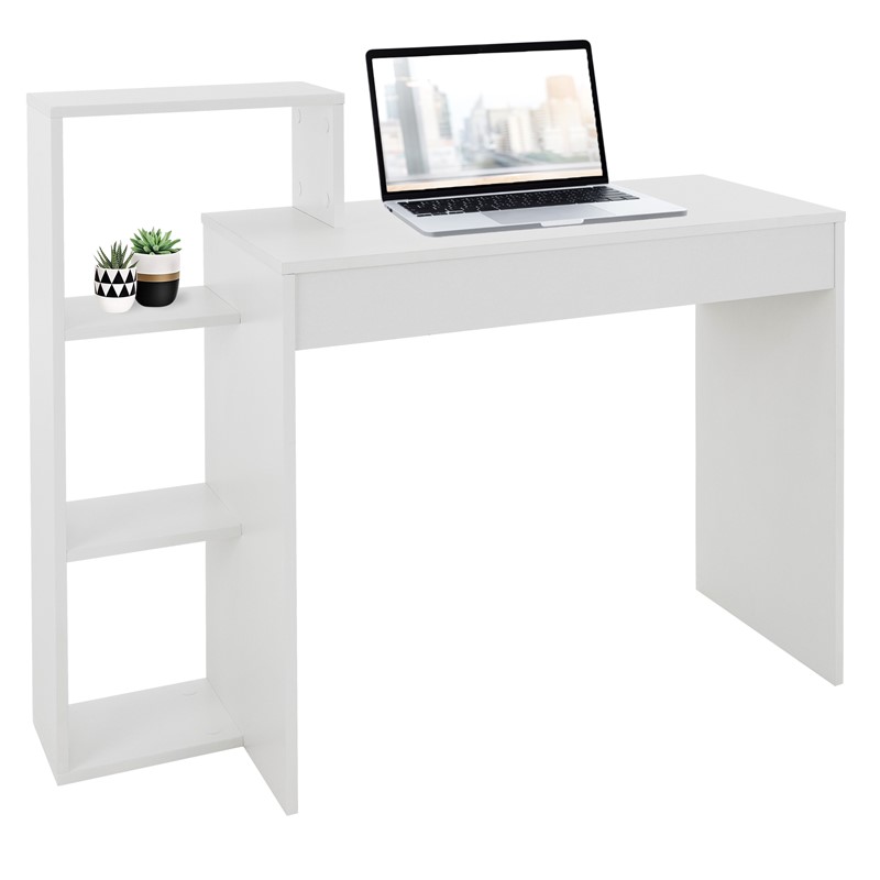 Pöytä hyllyllä 110x72x40 cm Valkoinen puu ML Design