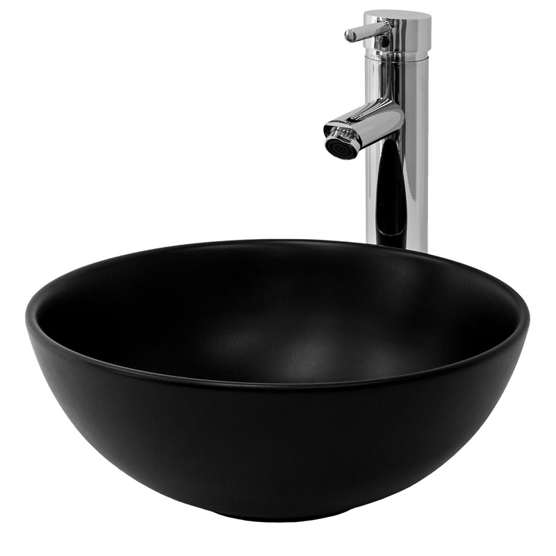 Washbasin Ø 32x13,5 cm black ceramic ML-Design shopping