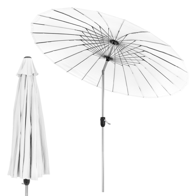 Parasol Shanghai Ø 270 cm White made of aluminum and polyester ML
