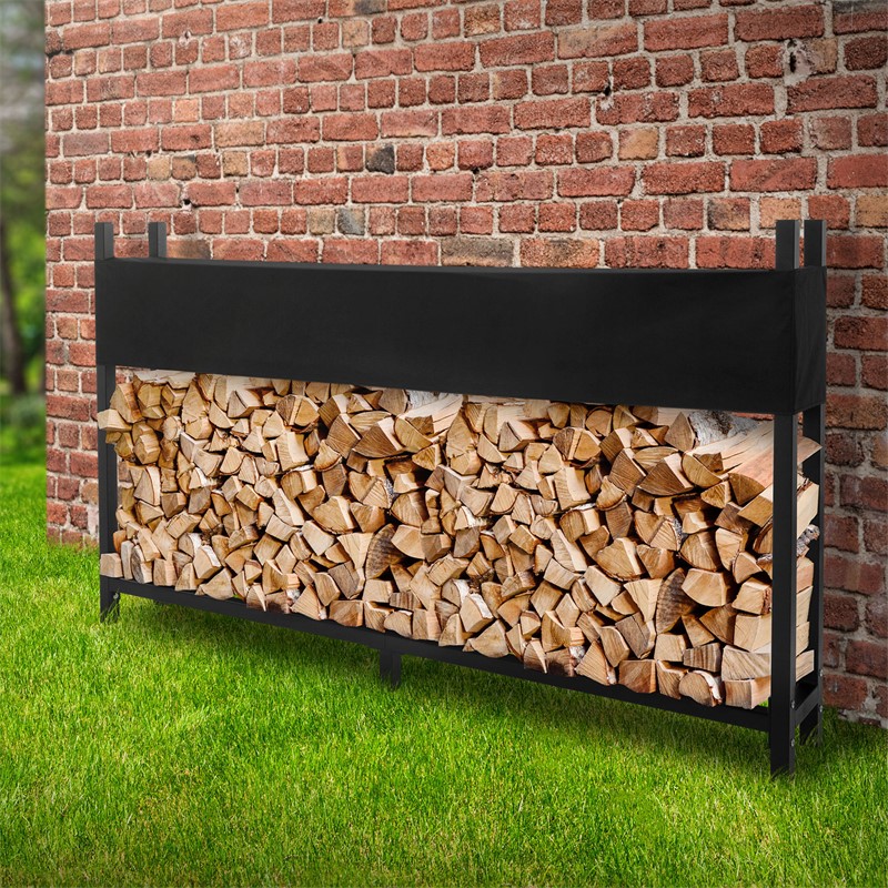 Support bois de chauffage en acier fabriqué en Italie pour la cheminée
