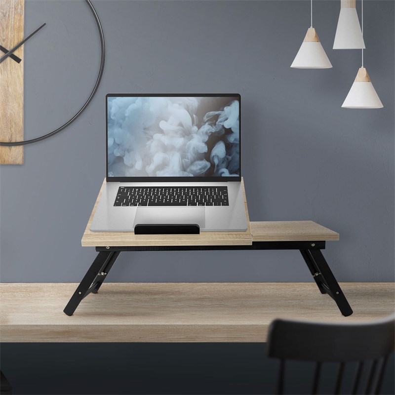 Mesa para ordenador portátil para cama o sofá madera de roble ML-Design