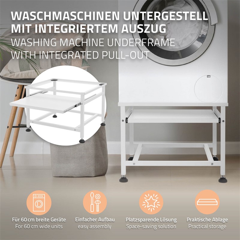 Double support pour les machines à laver standard avec étagères
