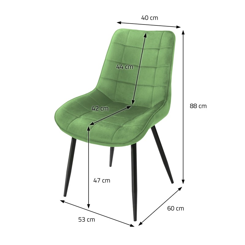 ML-Design Lot 2x Chaises de Salle à Manger avec Dossier, Vert Foncé,  Fauteuil avec Revêtement