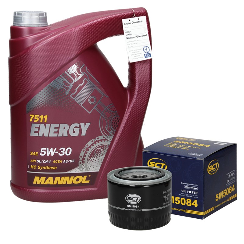 Oil change set + Mannol Energy 5W-30 5L, Fiat Ducato, VW Transporter T5  with price advantage