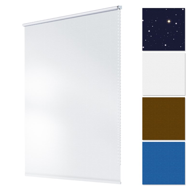 Blackout roller blind white, 100x150 cm, incl. fixing material