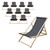 Lot de 10 chaises longues pliantes Anthracite Bois Dossier réglable jusqu'à 120 kg Chaise longue de jardin Chaise longue de plage