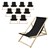 Sæt med 10 sammenklappelige liggestole i sort træ med justerbart ryglæn op til 120 kg solseng havestol strandseng