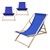 Lot de 3 chaises longues pliantes bleu foncé bois dossier réglable jusqu'à 120 kg Chaise longue de jardin Chaise longue de plage Chaise pliante en bois