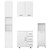 Bathroom furniture set 4-piece white made of MDF with melamine finish ML-Design