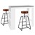 Set di tavoli da bar 117x106x57 cm Bianco/Antracite in Presspan WOMO-Design