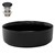 Lavabo incl. desagüe negro sin rebosadero Ø 36x12 cm cerámica negra diseño ML