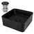 Washbasin incl. drain set without overflow 39x39x15 cm black ceramic ML design