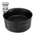 lavabo incl. vidage sans trop-plein Ø 41x18 cm noir en céramique ML-Design