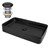 Washbasin incl. drain set without overflow 68x38x12 cm black ceramic ML-Design