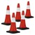 Set van 5 verkeerskegels verkeerskegel pylon reflecterend verzwaard 51cm rood/wit met zware voet