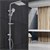 Sistema de ducha de acero inoxidable, blanco, cabezal de ducha de lluvia y ducha de mano con chorros anticalcáreos