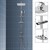 Système de douche à effet pluie chromé acier inoxydable durable kit à salle bain
